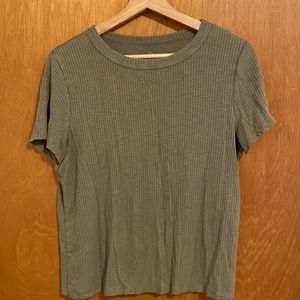 Olive green crew neck tee shirt
